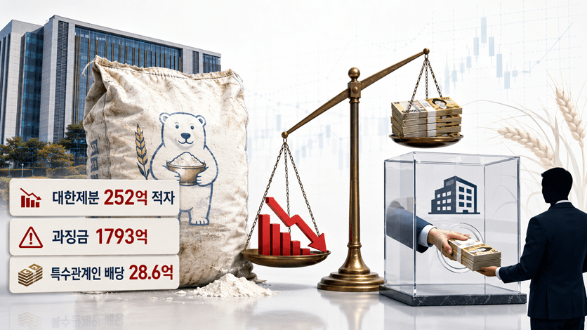 대한제분 252억 적자인데...오너 측 배당 29억, 이건영 회장 18억 상당 챙... - 뉴스 썸네일 이미지